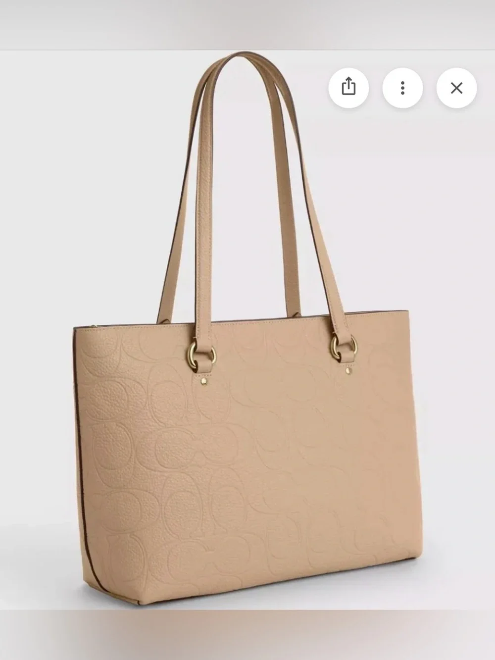 🧡Coach NWT Oat Embossed Pebble Leather Station Tote Bag with Gold Hardware